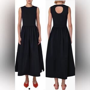 Akris punto Taffeta & Jersey Fit & Flare Midi Dress